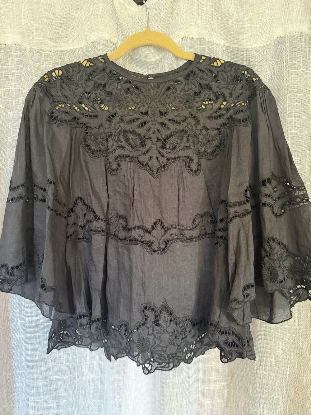 Isabel Marant Black Embroidered Cutwork Blouse